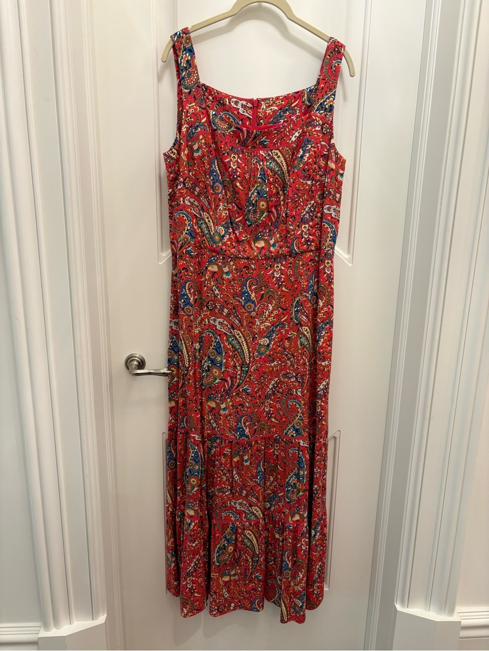Orange Paisley Sleeveless Maxi Dress